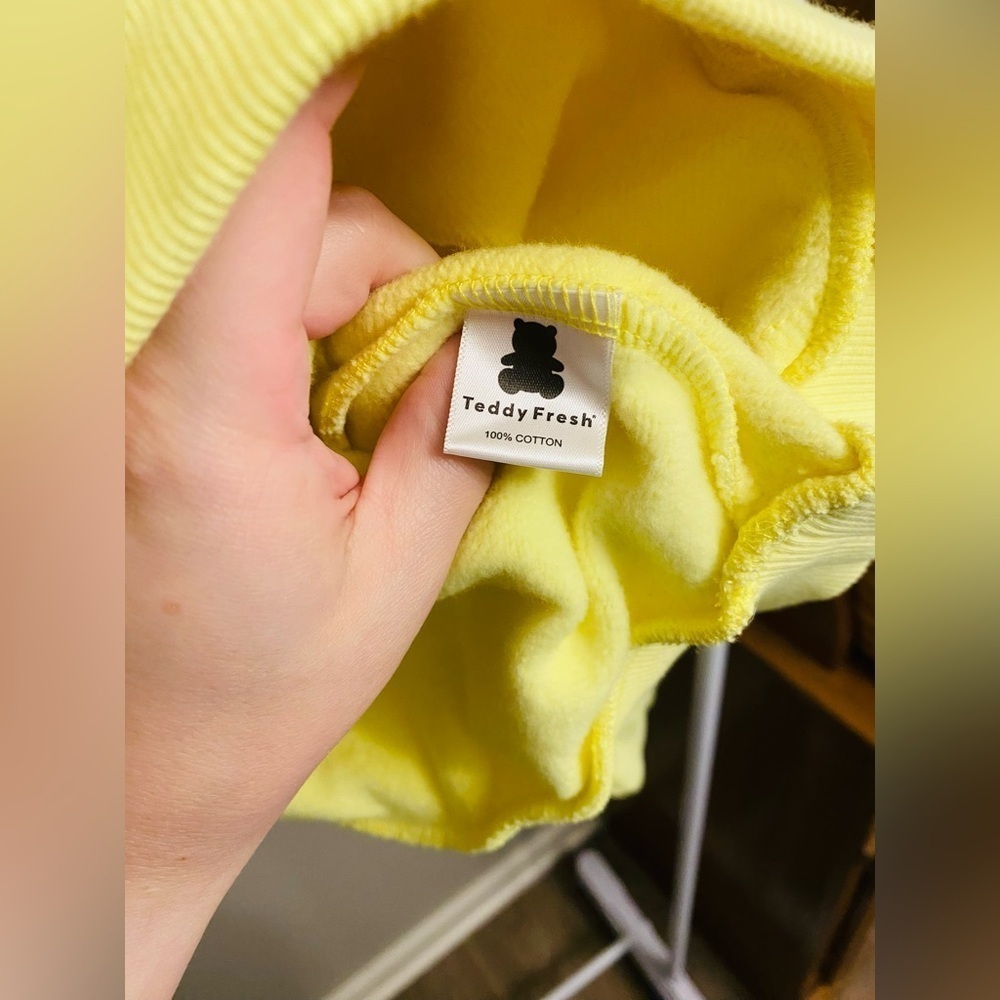 NWT Teddy Fresh neon yellow cropped hoodie - Picture 7 of 10